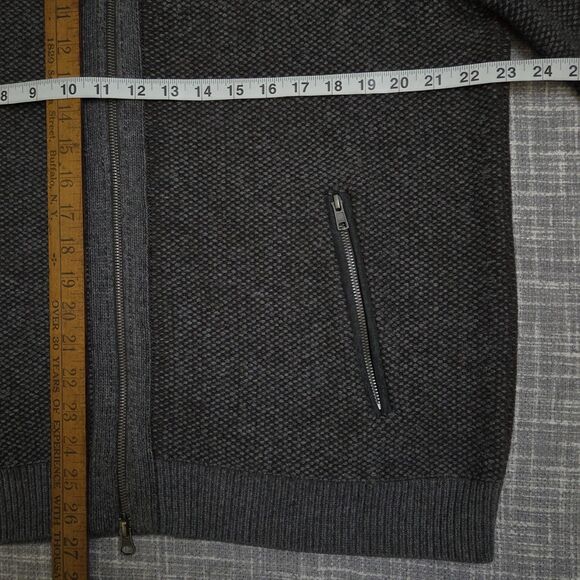 Tommy Bahama Cordillero Bomber Jacket Wool Blend Knit Gray/Blk Men's M - Picture 4 of 15